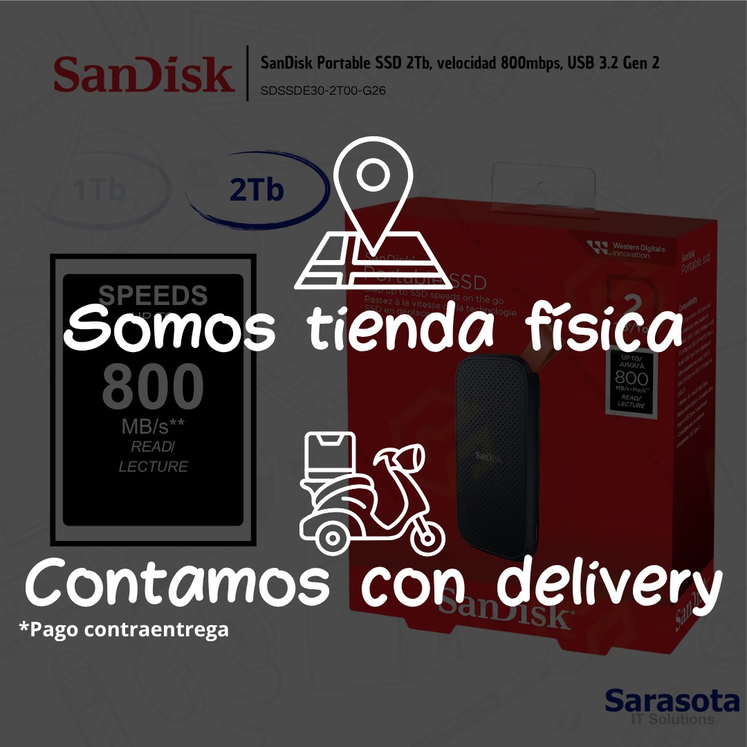 accesorios para electronica - SanDisk Portable SSD 2Tb, 800mbps, USB 3.2 3