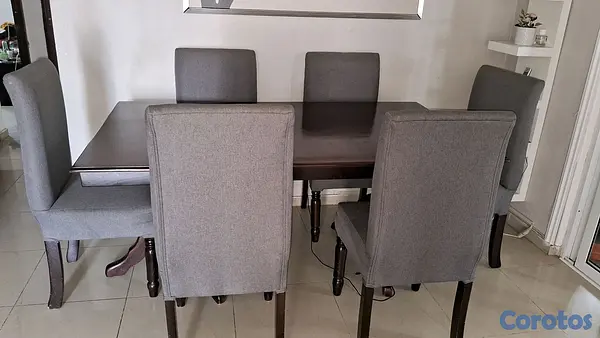 muebles y colchones - juego de comedor 6 sillas 3