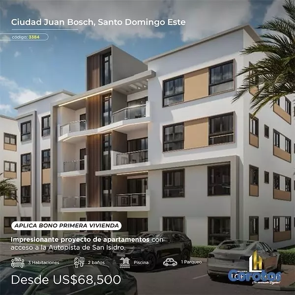 apartamentos - Venta de apartamento con bono primera vivienda en la ciudad Juan Bosh  6