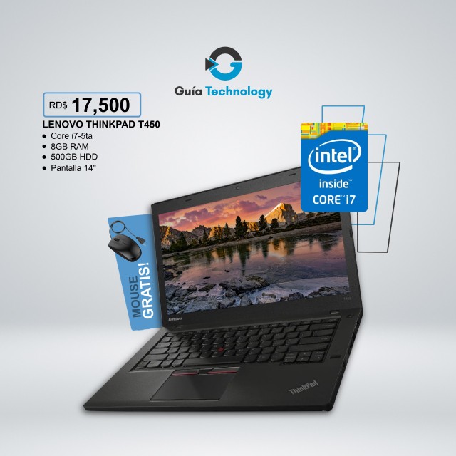 RD$17,500Lenovo ThinkPad T450