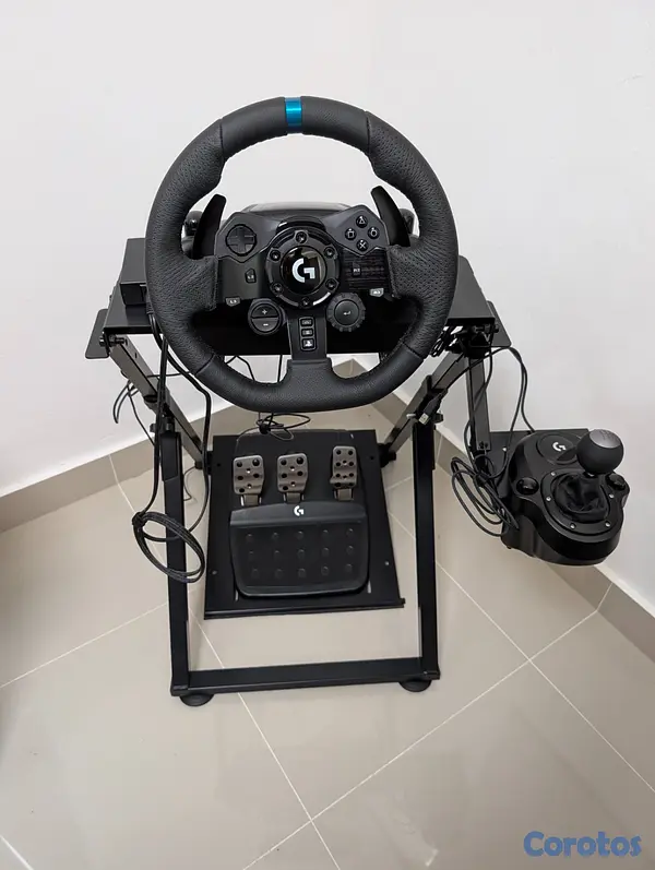 consolas y videojuegos - Logitech G923 + Shifter y stand plegable  2