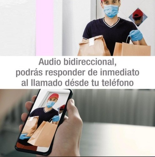 camaras y audio - Timbre inteligente con cámara wifi para puertas recargable 2