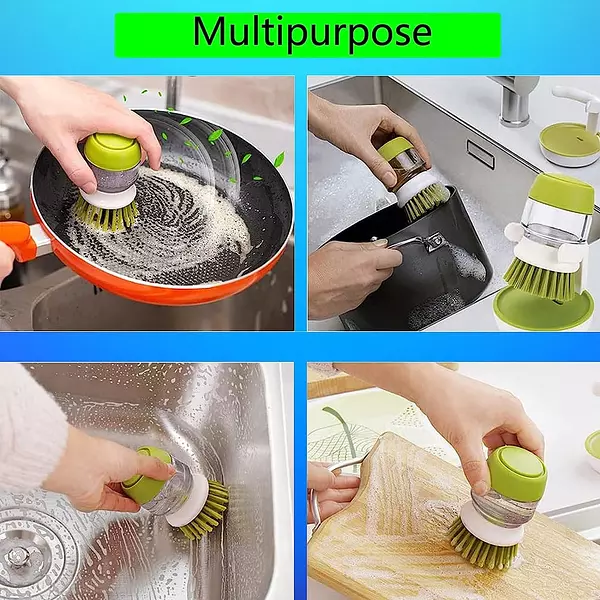 cocina - Cepillo para lavar platos con dispensador de jabón. 2