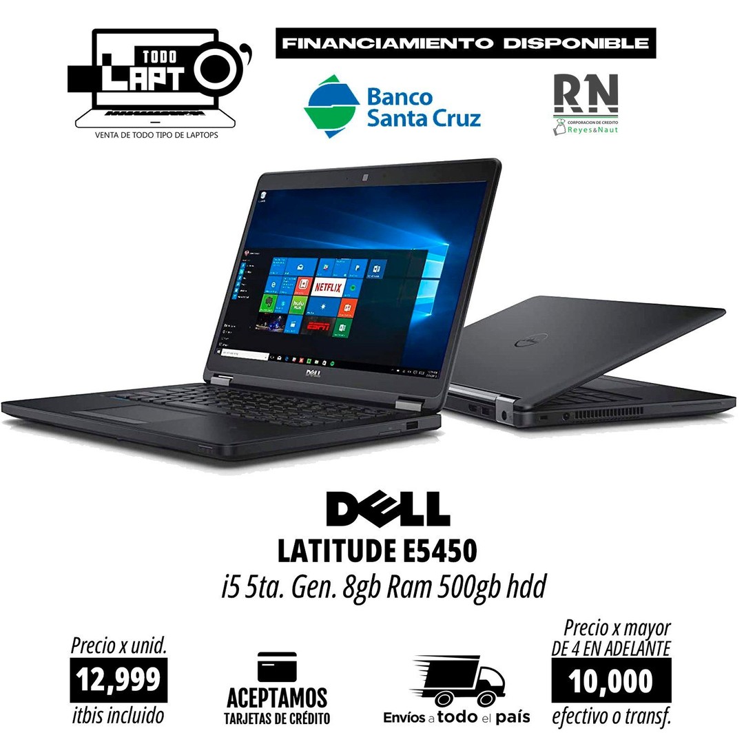 computadoras y laptops - Laptop Dell Latitude 5450 i5 5ta 8GB RAM , 500GB HDD