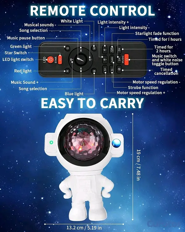 accesorios para electronica - Proyector Astronauta Decorativo + Bocina + Control 3