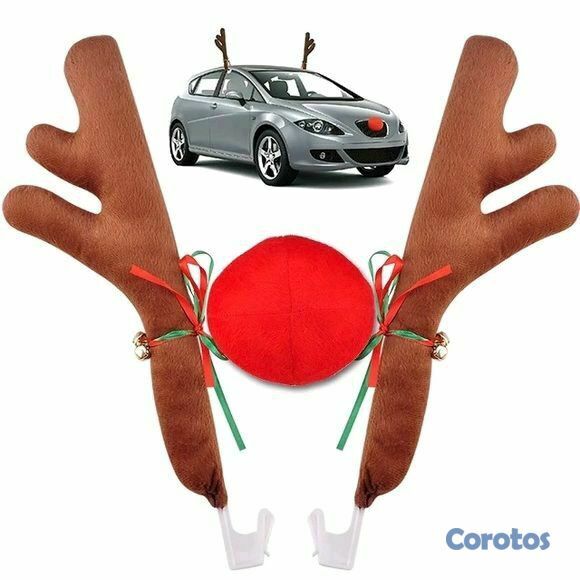 accesorios para vehiculos - 🔥🎅🛷CUERNOS DE RENO + NARIZ PARA CARRO 🚙🛷🎅🔥 1