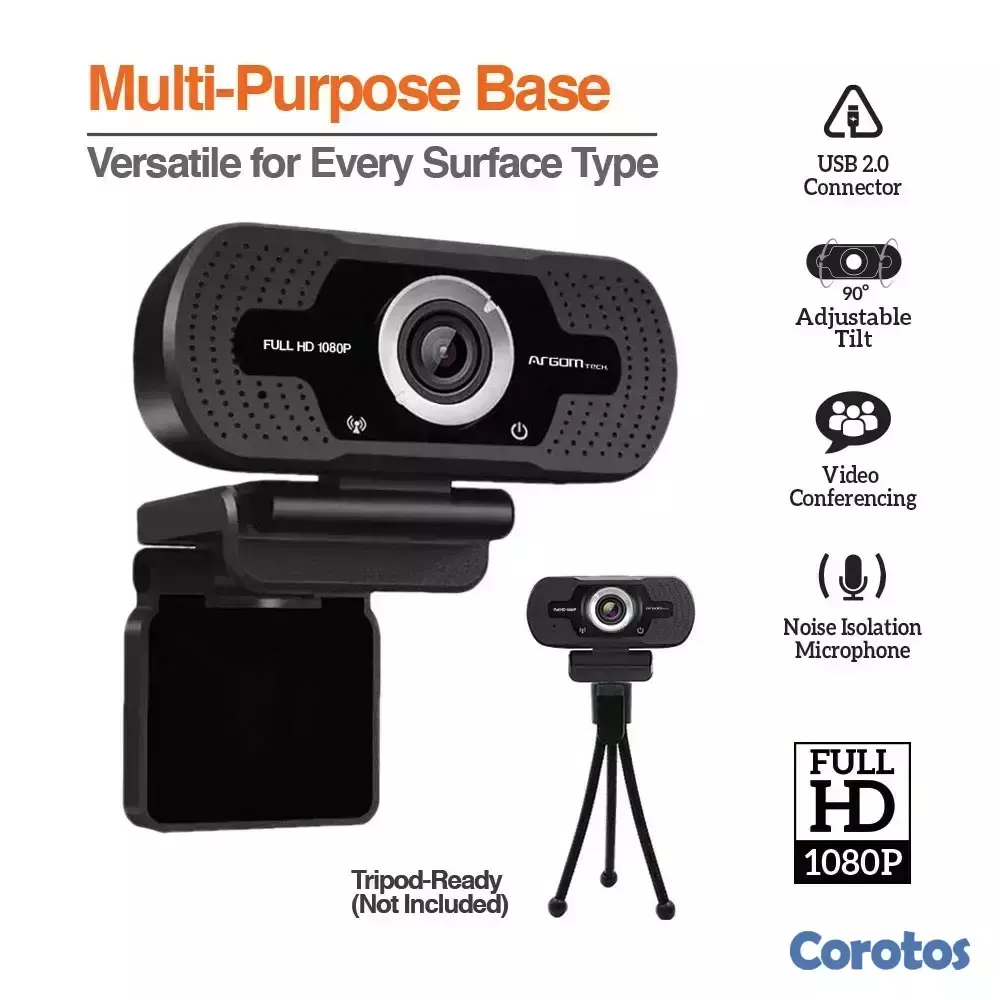 computadoras y laptops - CAMARA WEB ARGOM CAM40 - FULL HD, 1080P MICRÓFONO INTEGRADO CON REDUCCION RUIDO 2