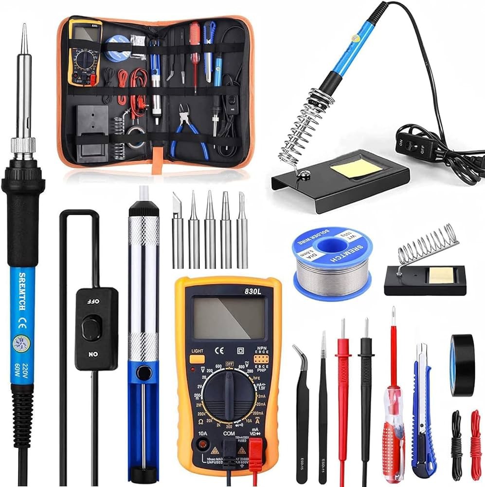 herramientas, jardines y exterior - kit de soldadura con multimetro tester  2