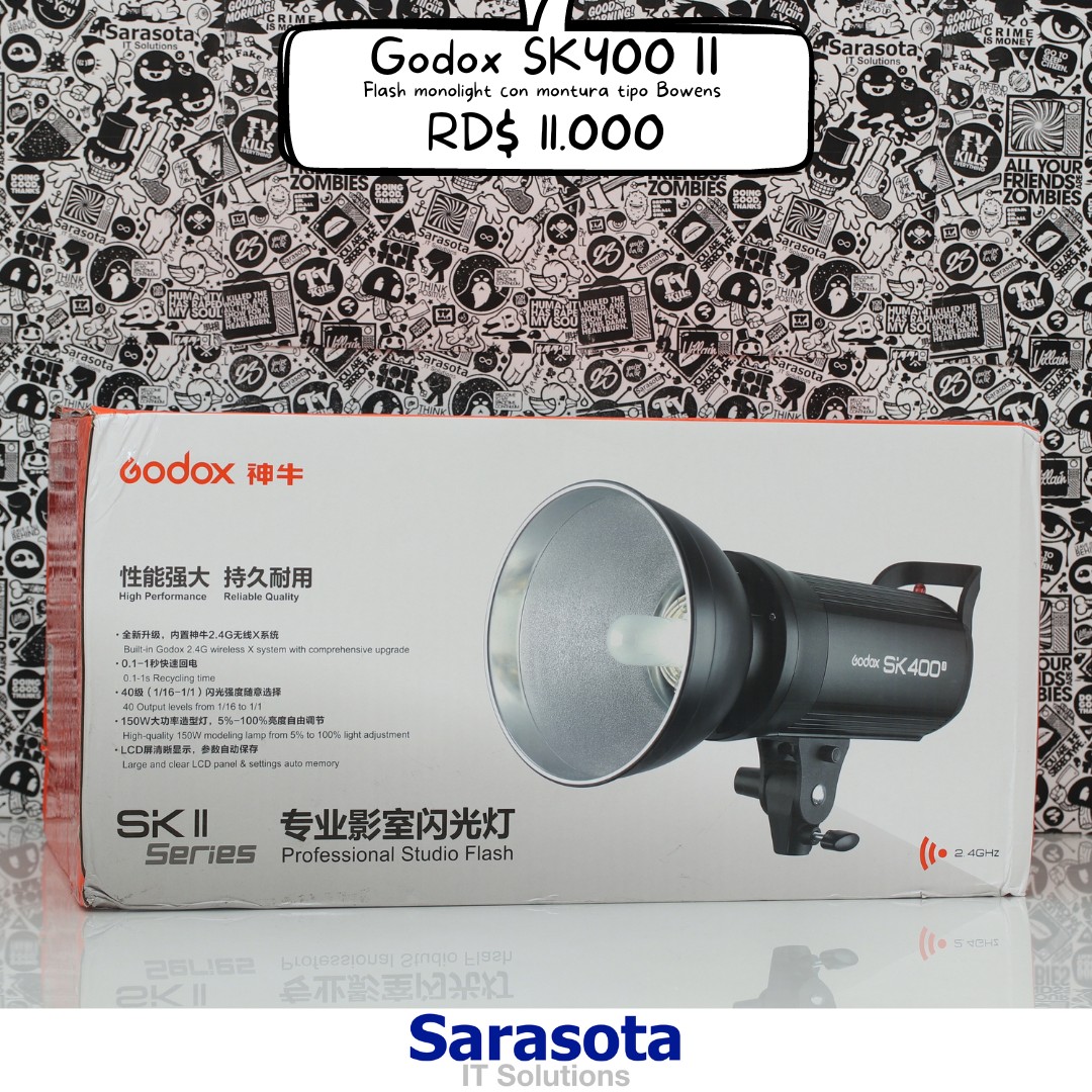 camaras y audio - Flash Godox modelo SK400 II (Tipo Monolight con montura Bowens) SK400II