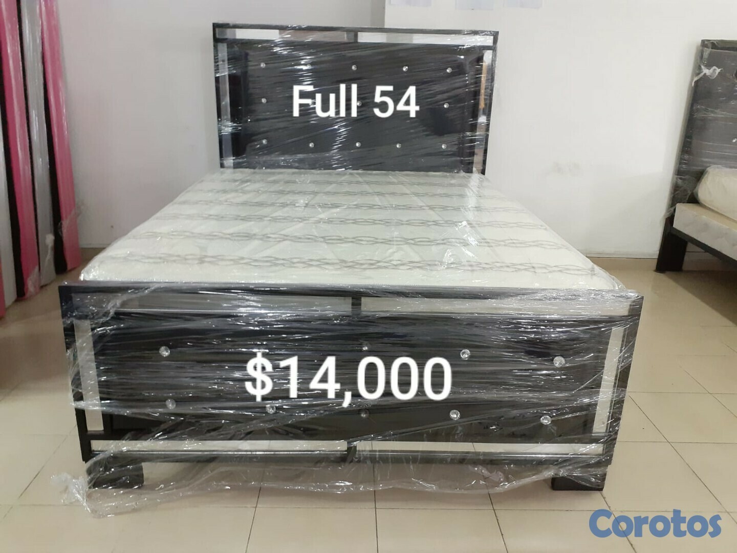 muebles y colchones - Cama Queen 60 con Espaldares Enmarcados en Espejos y Colchon 2
