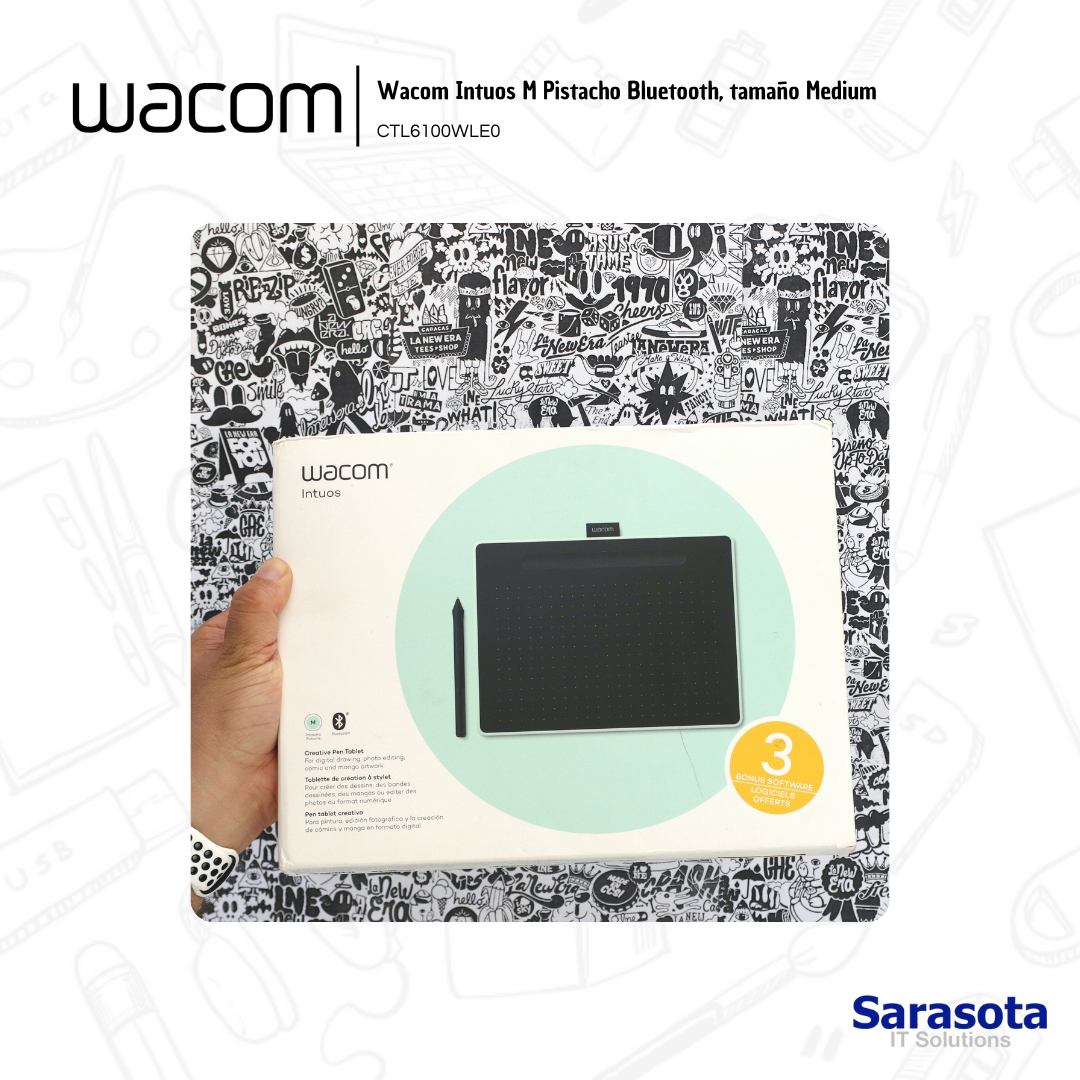 accesorios para electronica - Wacom Intuos M Pistacho Bluetooth 1