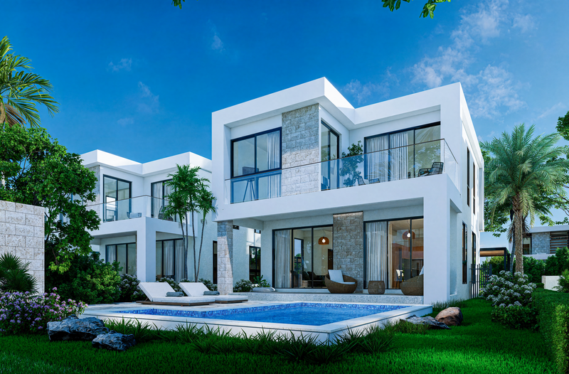 casas vacacionales y villas - Villas en Vista Cana en Plano con facilidades 0