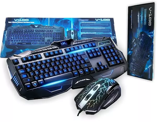 otros electronicos - Teclado  Mouse Para Pc. Jugadores Gamin Con Luces Gamer Gaming  2