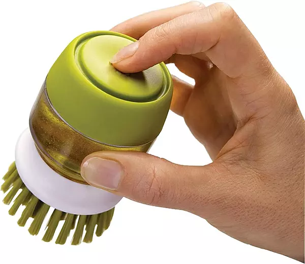 cocina - Cepillo para lavar platos con dispensador de jabón. 3