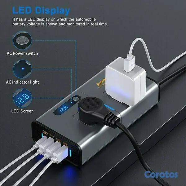 accesorios para electronica - POWER INVERTER 300W D.WORLD DW-7611 3
