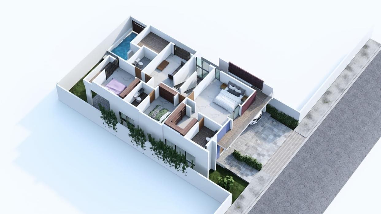 casas - Casa En  2 Niveles, 4 Habitaciones, Terraza,  Patio, disponibilidad a Piscina   7