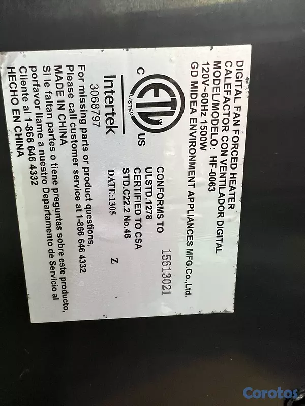 electrodomesticos - Calefactor eléctrico 1,500w 4