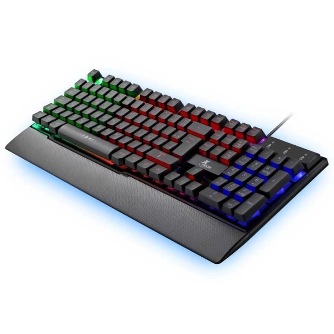computadoras y laptops - TECLADO GAMER XTECH XTK-510S, USB, ESPAÑOL, MULTIMEDIA, LUZ DE FONDO