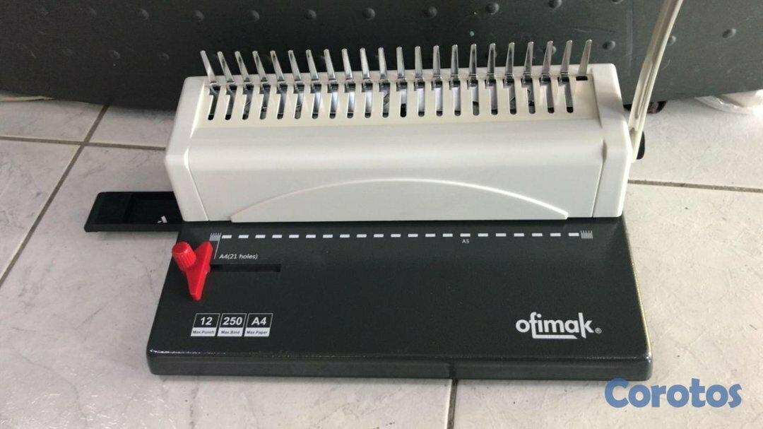 impresoras y scanners - ENCUADERNADORA ESPIRAL TRADICIONAL CUADRADO 12 HOLAS A LA VEZ 1