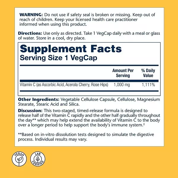 Salud y Equipamiento Médico - Vitamina C 1000mg Solaray - Unidad 2
