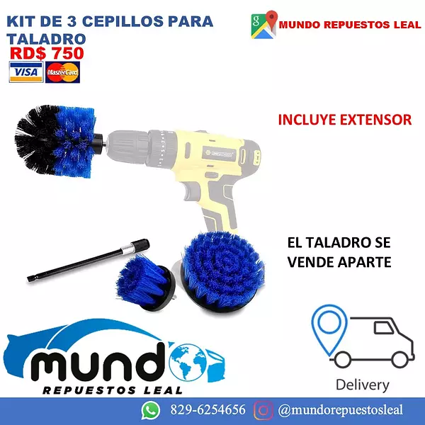 herramientas, jardines y exterior - Kit de Cepillo para taladro, cepillo de limpieza 2