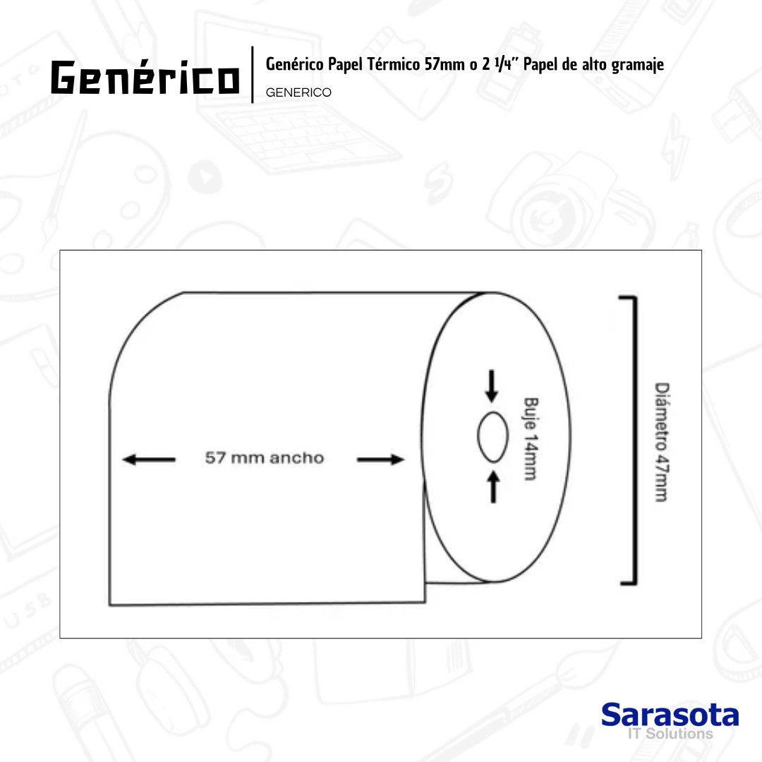 accesorios para electronica - Papel Térmico 57mm o 2 ¼” Papel de alto gramaje 3