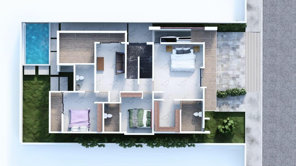 casas - Casa En  2 Niveles, 4 Habitaciones, Terraza,  Patio, disponibilidad a Piscina   4