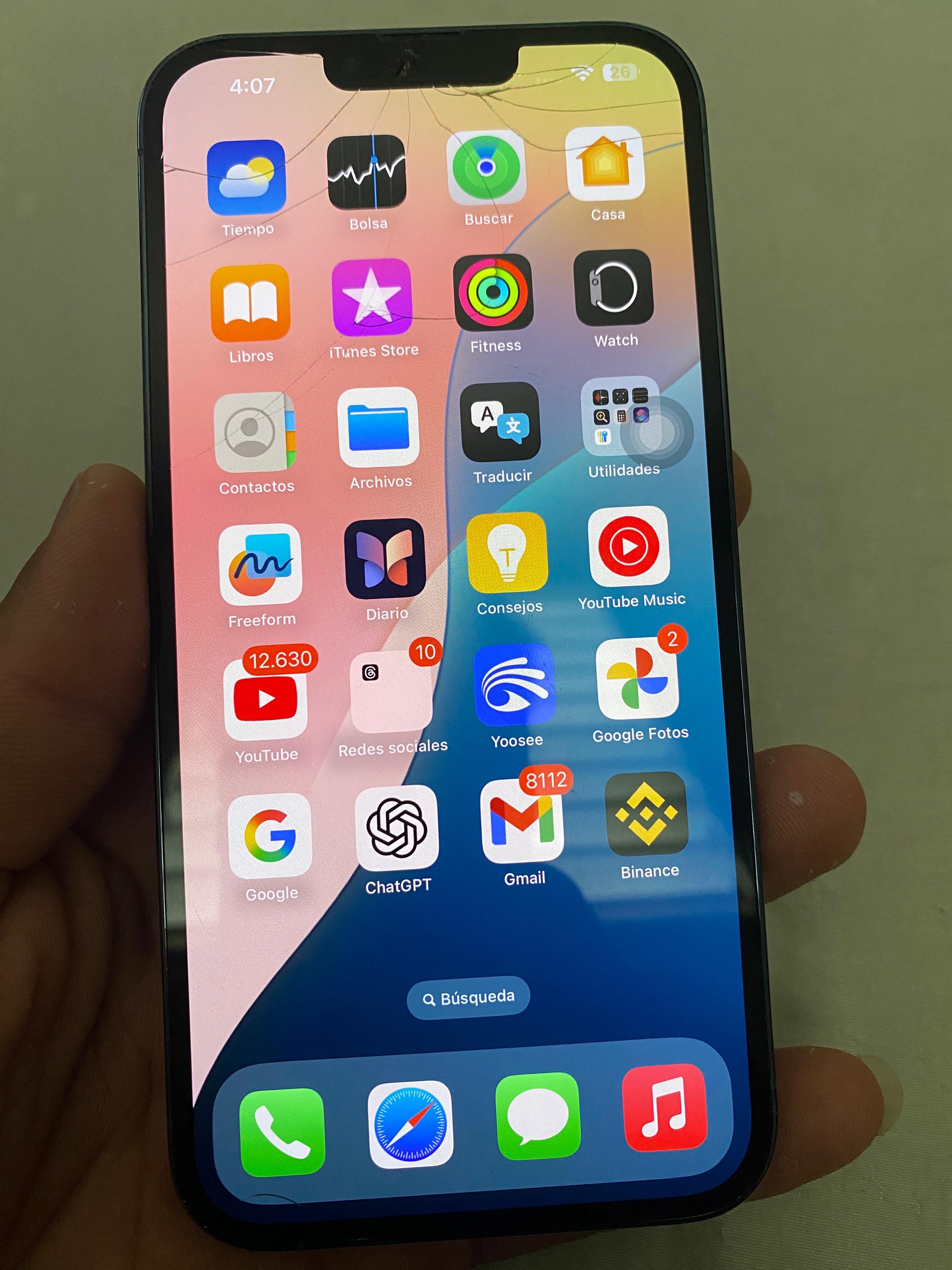 celulares y tabletas - iPhone 13 Pro Max turbo sin 256 GB pantalla cuarteada tipo pelo todo original  0