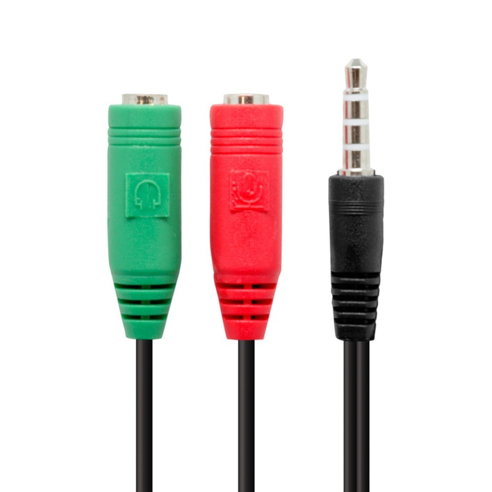 otros electronicos - Adaptador divisor de audio audifono y microfono con conector 3.5mm 2