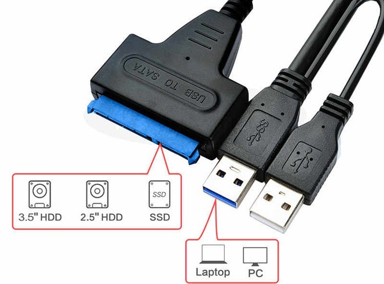accesorios para electronica - Cable USB 3.0 a disco duro 3.5 y 2.5 - Enclosure 1