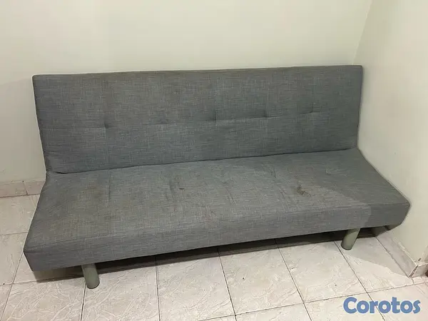 muebles y colchones - Sofá cama gris funcional en buen estado – RD$9,000 negociable 3