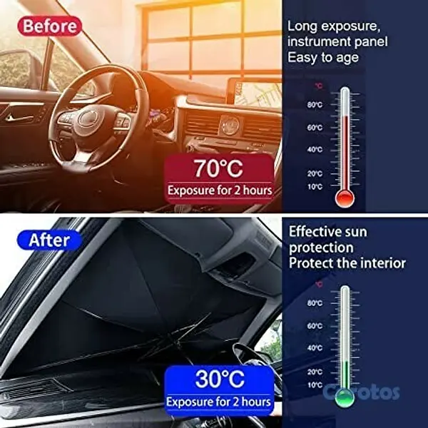 accesorios para vehiculos - Parasol plegable tipo sombrilla para vehículo 3
