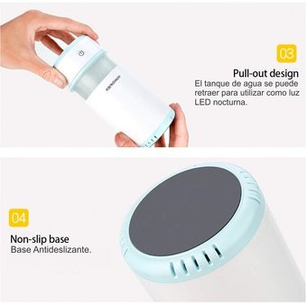 salud y belleza - Mini Humidificador De Aire Usb Difusor Con Luz 1