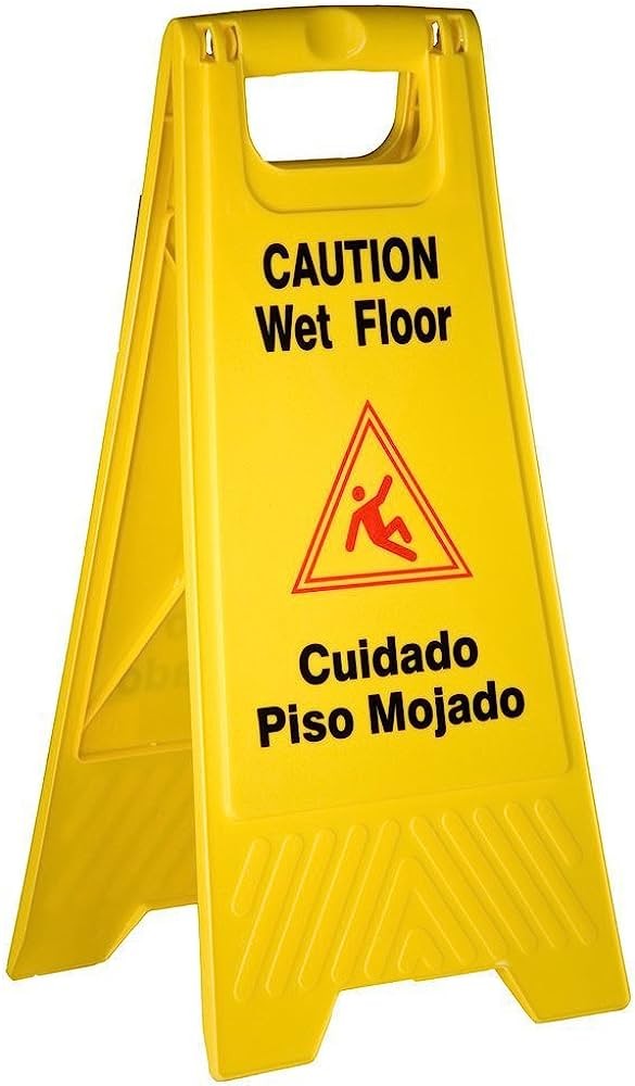 Señal de precaución piso mojado, caution wet floor