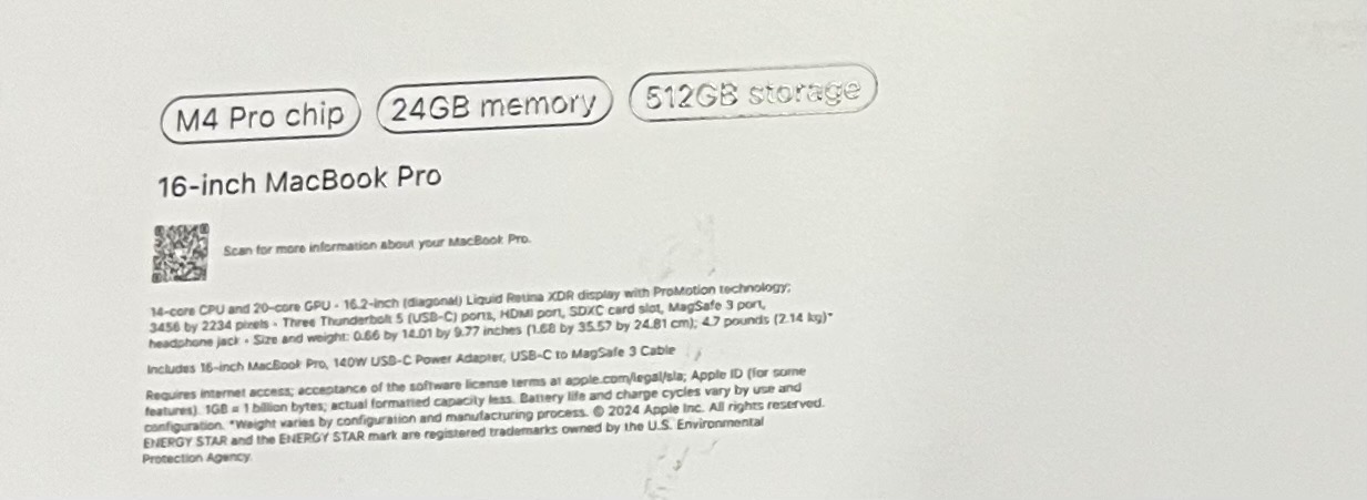 computadoras y laptops - MACBOOK PRO M4 PRO 16” 512GB SSD + 24GB RAM OPEN BOX-NUEVA 3