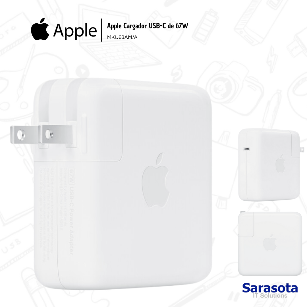 accesorios para electronica - Adaptador de corriente USB-C de 67W de Apple MKU63