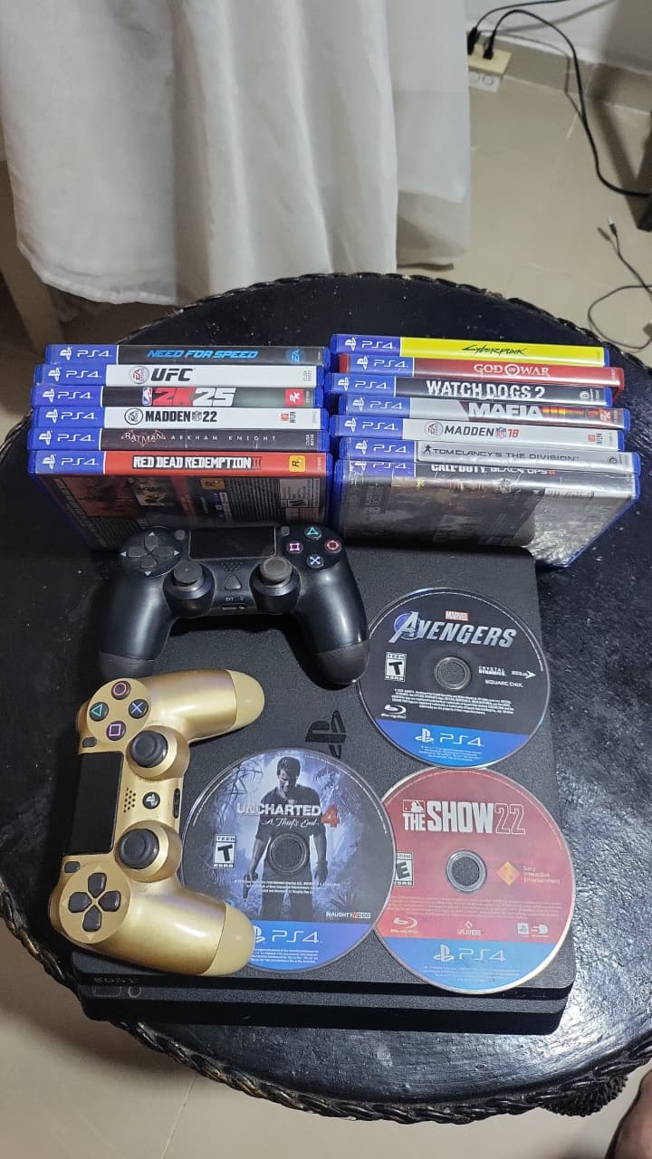 consolas y videojuegos - ps4 + 2 controles+ 14 juegos  3
