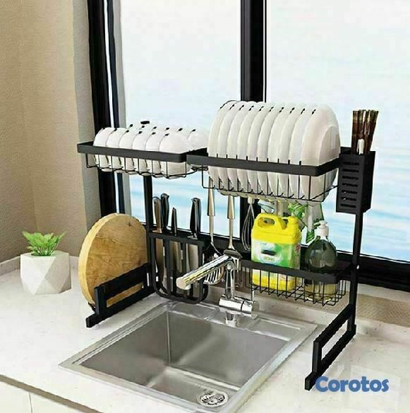 cocina - Escurridor de platos de 1 niveles pequeño 3