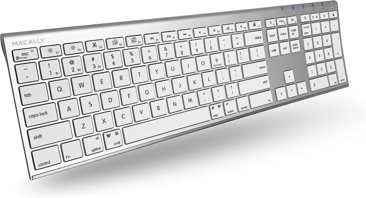 computadoras y laptops - Teclado Inalambrico Macally Bluetooth de aluminio 2
