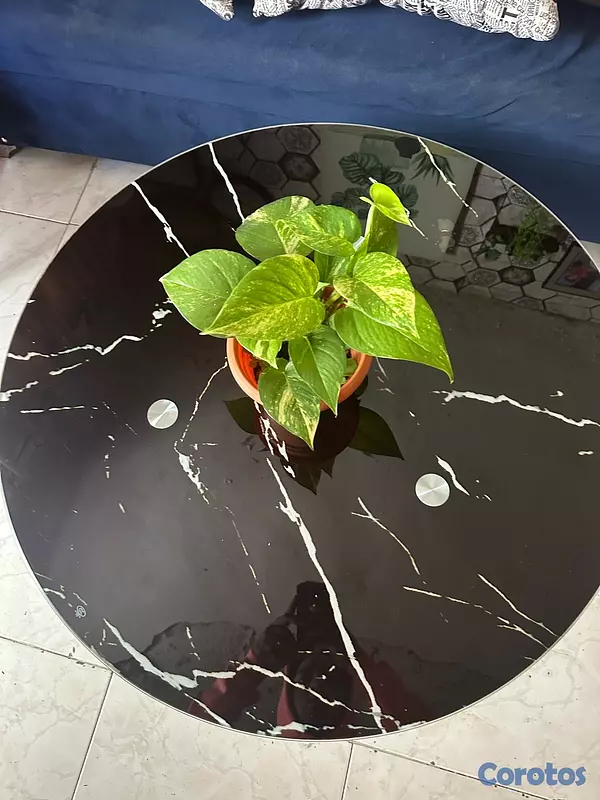 muebles y colchones - mesa de centro redonda de mármol  4