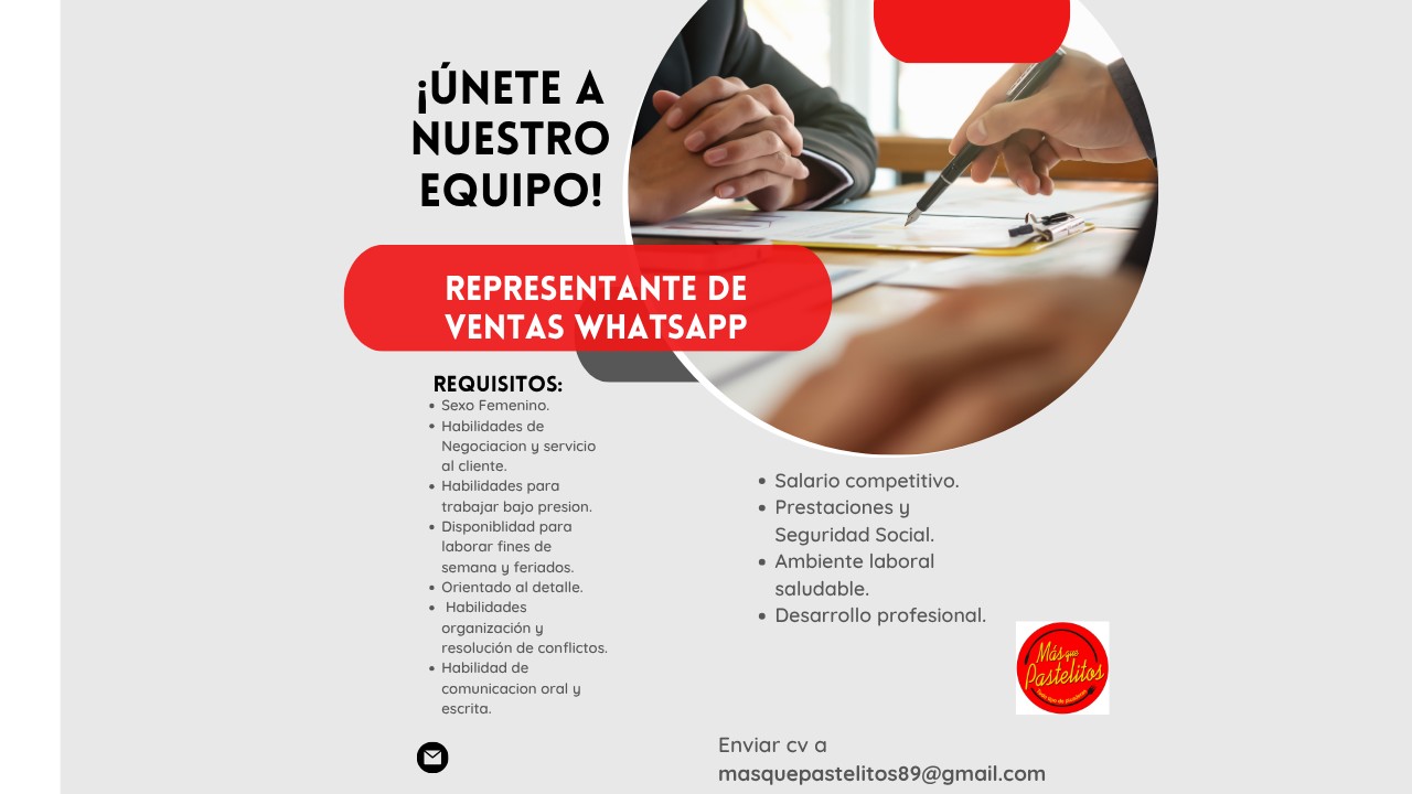 empleos disponibles - Servicio al cliente y ventas- por whatsapp