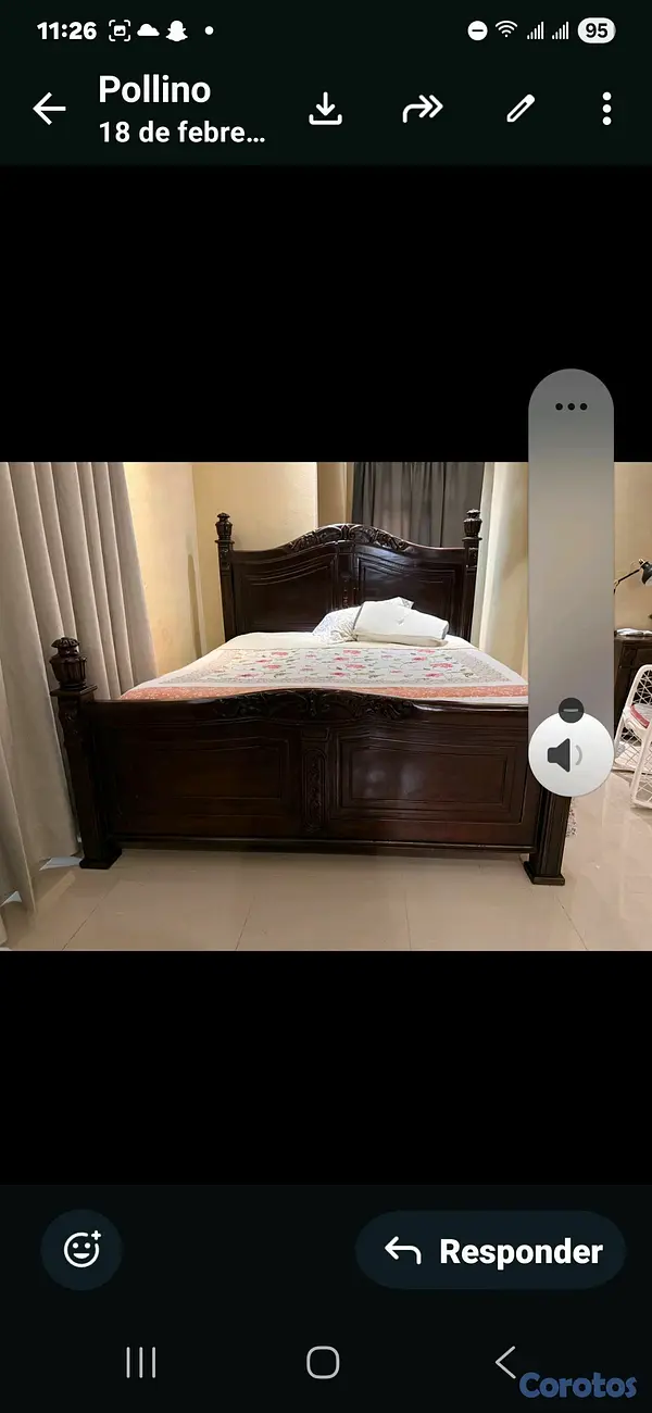muebles y colchones - juego de cama en caoba  3