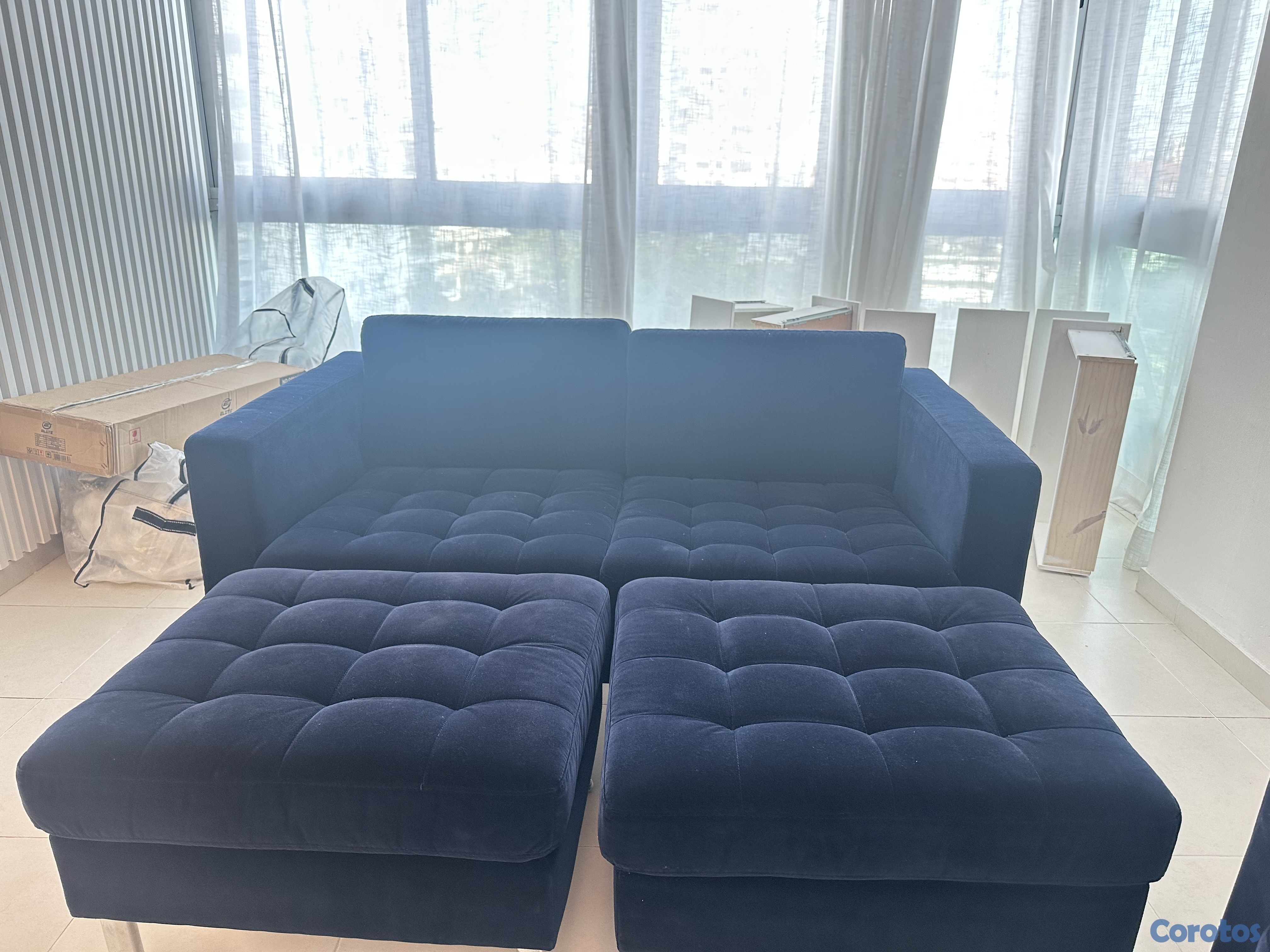 muebles y colchones - Se vende Mueble de 3 y 2 plazas con ottoman NUEVOS 2