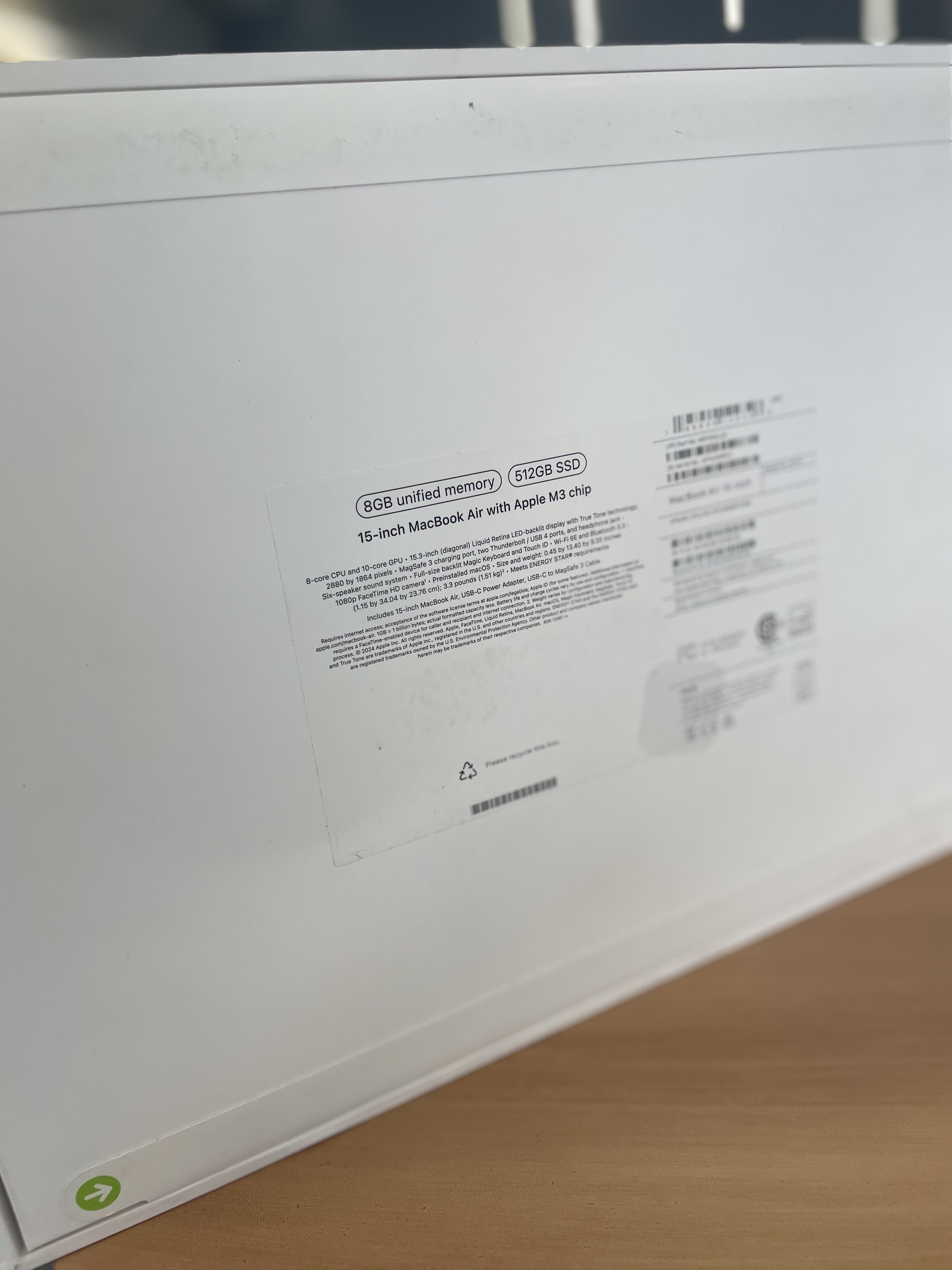 computadoras y laptops - MACBOOK AIR M3 15 PULGADA8Gb de ram 512Gb SSD  1