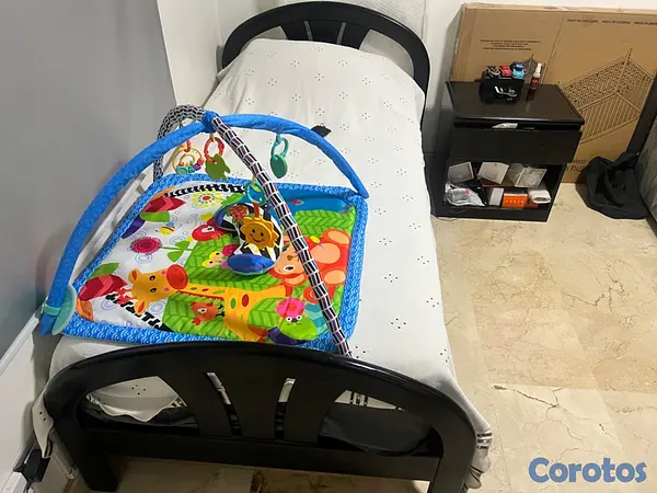 muebles y colchones - Cama twin caoba 3