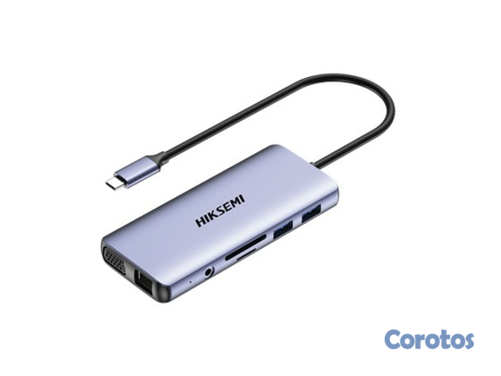 accesorios para electronica - ADAPTADOR HUB HIKSEMIN, USB– C,  11en 1  1 SALIDA HDMI (4K) , 2 SALIDA USB 2.0,  2