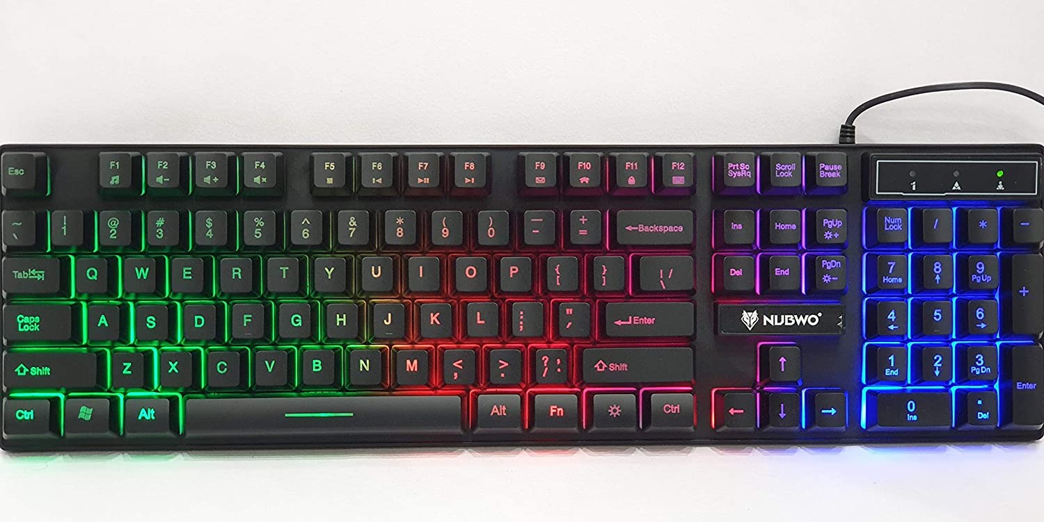 accesorios para electronica - Teclado y mouse NUBWO NKM-623 SAVITAR luces rgb gamer gaming 1
