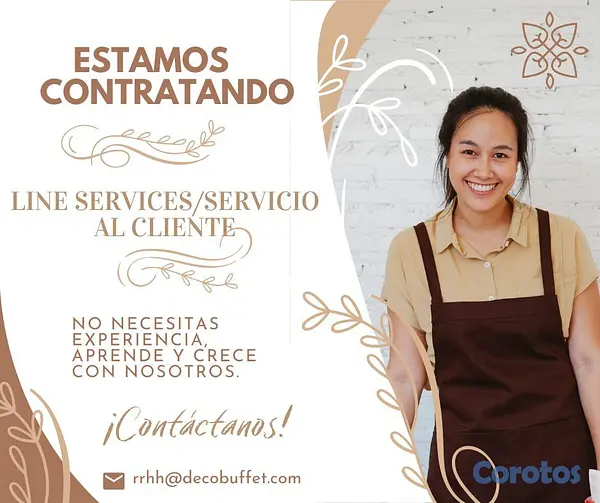 empleos disponibles - Ayudante de Cafetería / Line Servicies