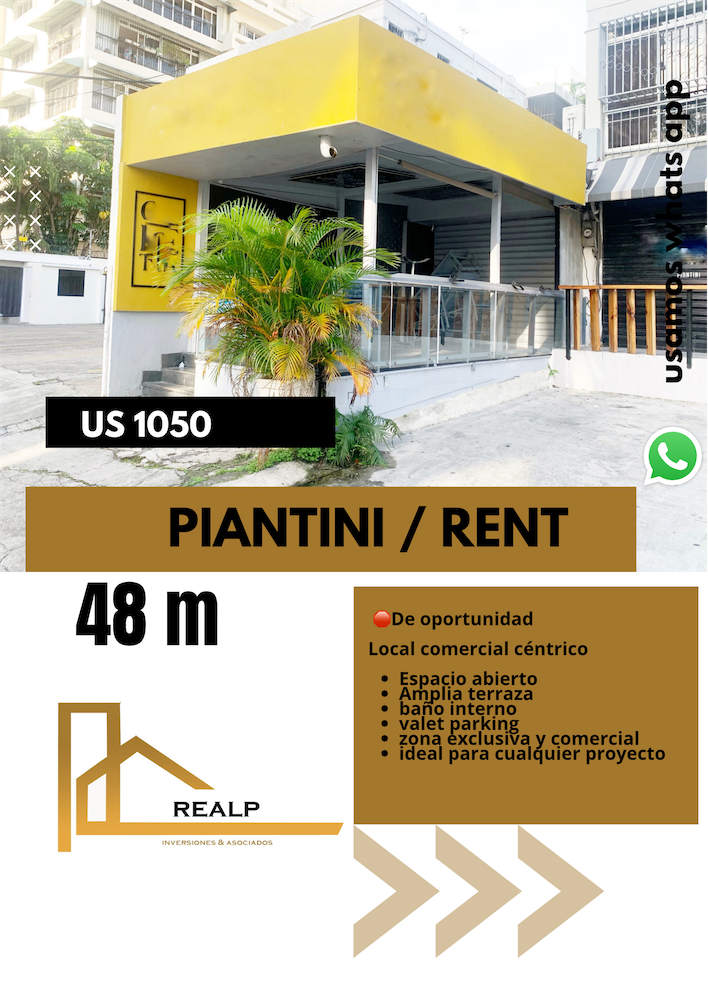 oficinas y locales comerciales - Local con terraza en Piantini