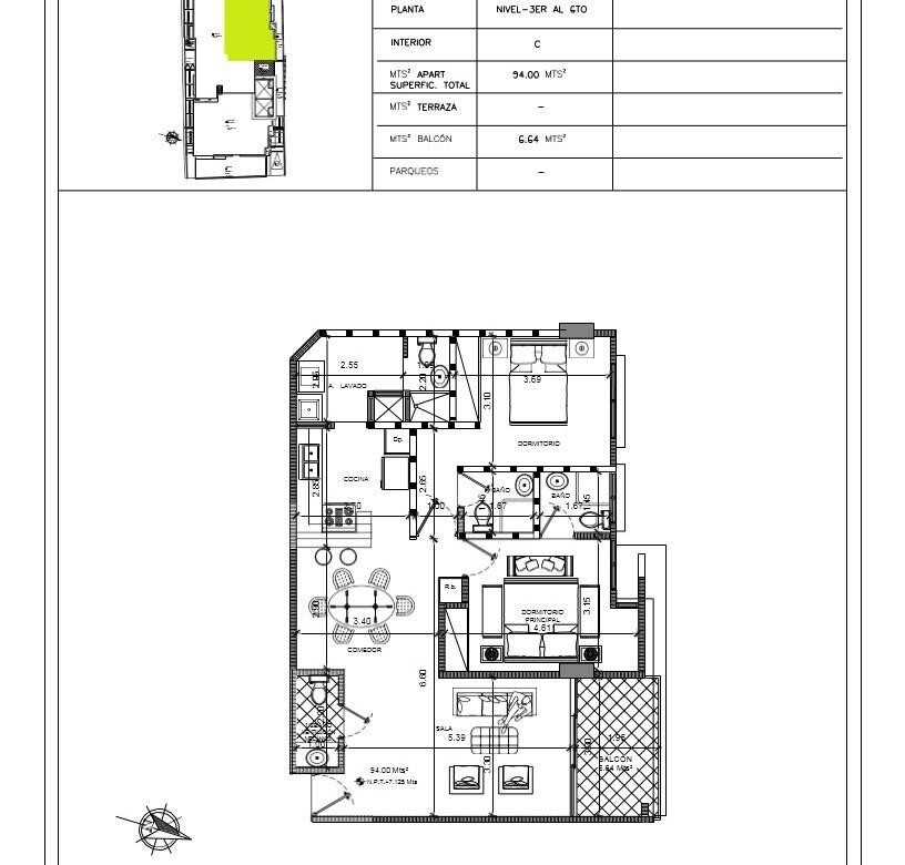 apartamentos - Apartamento en venta  de dos habitaciones en el Millón 7
